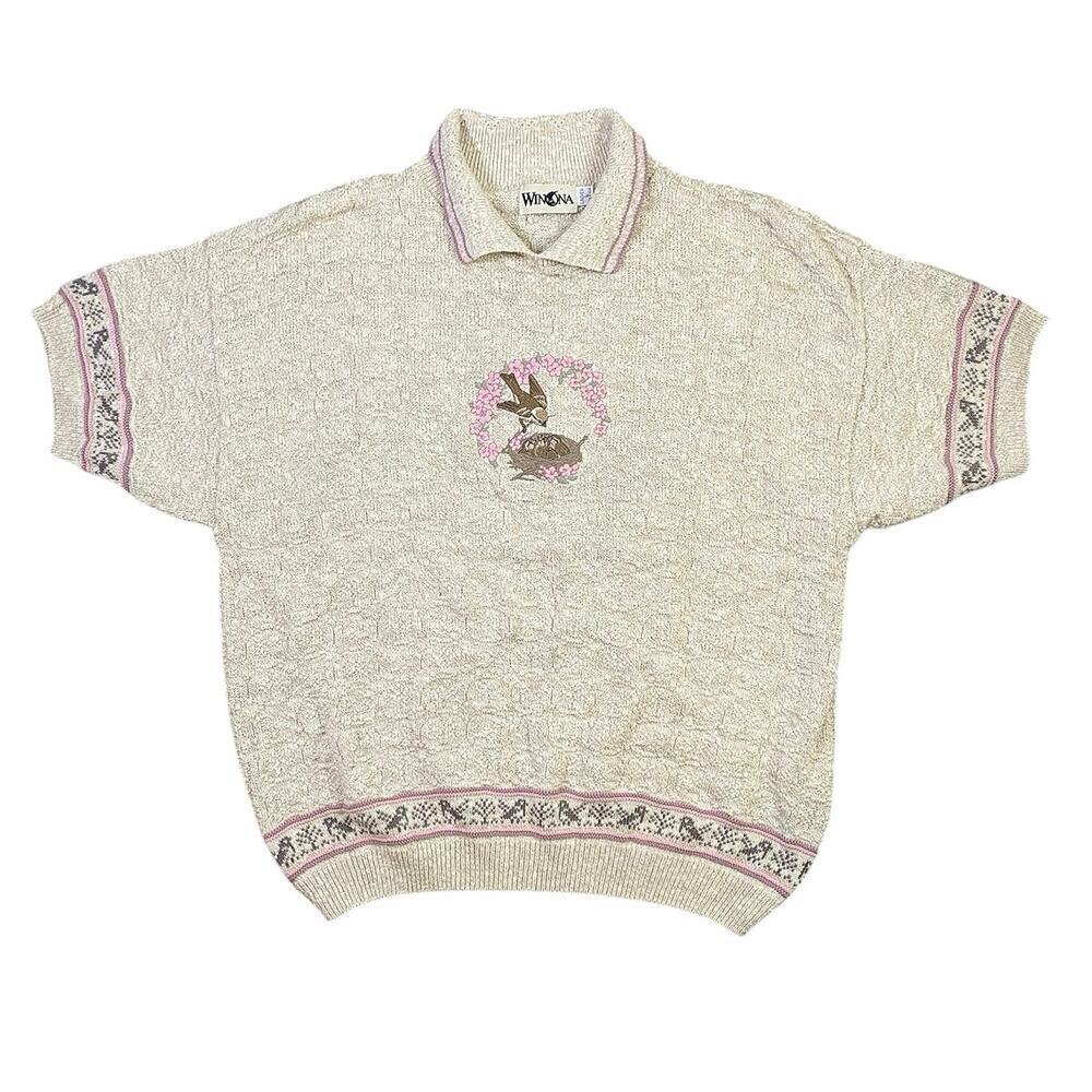 Vintage 90s Winona Spring Sparrow Knit Sweater - L